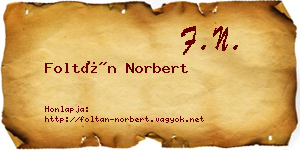 Foltán Norbert névjegykártya
