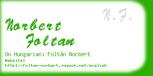 norbert foltan business card