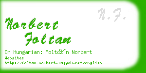 norbert foltan business card